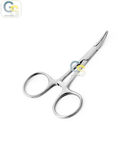 G.S 3-1/2" SELF Locking Curved Forceps, Stainless Steel Best Quality