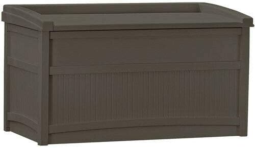 50-Gallon Medium Deck Box Lightweight Indoor/Outdoor Storage Container and Seat for Patio Cushions and Gardening Tools