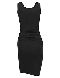 Missufe Vestido ajustado casual, hasta la rodilla, básico, para mujer