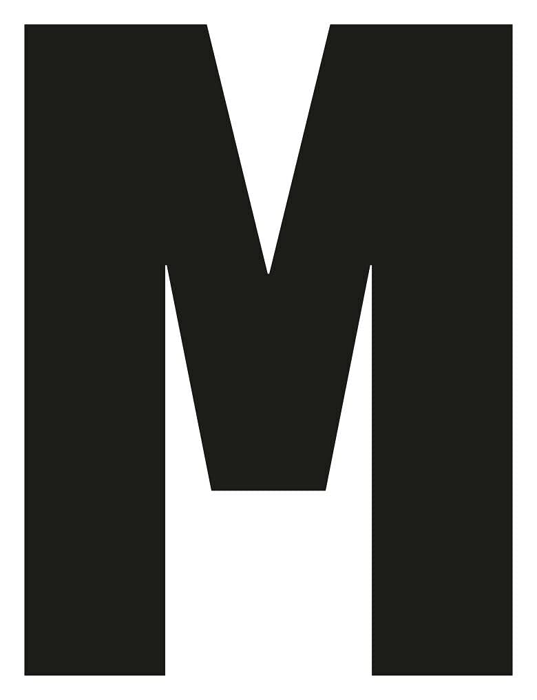 Merriway BH04046 (4 Pcs) Black Vinyl Stick-On Wheelie Bin Post Box Crate Dust Bin Letters 75mm (3 inch) Letter M - Pack of 4 Pieces