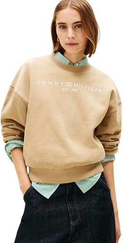 Sudadera Mujer Corp Logo Relaxed Fit, Beige (Driftwood Taupe), S