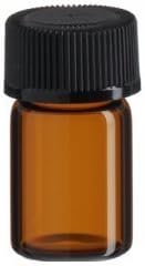 Premium Essential Supply - 2 ml (5/8 dram) Amber Glass Essential Oil Bottle with Orifice Reducer and Cap- 12 Pack