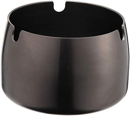 Sichuanshengsijijiancaixiaoshou Metal ashtray, decorative bronze coffee table in the living room, upscale hotel round ashtray, metal ashtray,Black