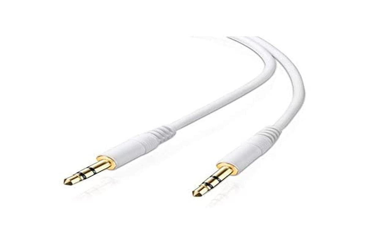 adaptare 10026 Audiokabel 3,5mm Klinkenstecker auf 3,5mm Klinkenstecker, vergoldete Kontakte, ultraslim, 3,0m, weiß