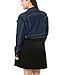 uxcell Women's Plus Size Button Closed Cropped Denim Jacket Dark Blue 2X