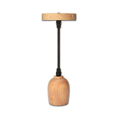Hanging Light Lamp Wood Screw E27 for Restaurant Bedroom Study Room 8 x 6 x 6 Diameter Natural Colour