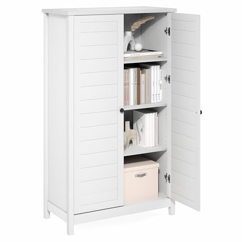 Furinno Robin Storage Cabinet, 4-Tier Pantry Cabinet with Adjustable Shelves, 3…