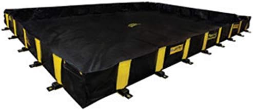 Justrite 12' X 16' X 12" Rigid-Lock QuickBerm Black PVC Coated Fabric Spill Berm