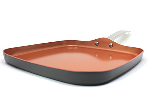 CONCORD 12" XL Copper Nonstick Ceramic Griddle Pan w/Large Stainless Steel Handles 2 CONCORD 12" XL Copper Nonstick Ceramic Griddle Pan w/Large Stainless Steel Handles - Image 3