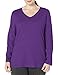 Just My Size Women's Plus Size Vneck Long Sleeve Tee