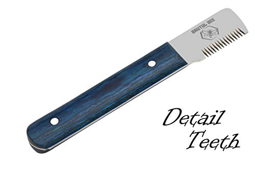 Dog Grooming Coat Fur Stripping Knife Stripper Trimmer Tool Rose Wood Handle (25 Long Tooth