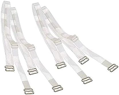 Women's Adjustable Clear Shoulder Belt Bra Strap with Metal Buckle Combo (Transparent, Free Size)
