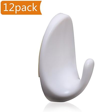 Lee Outdoor 12-Hooks, Versatile Powerful Adhesive Wall Hooks,Water Resistant Hooks,White