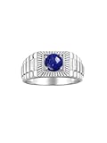 Rylos Men's Ring Sterling Silver Ring, 7MM Round