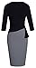 HOMEYEE Women's Elegant Patchwork 3/4 Sleeve Wear to Work Bodycon Dress B333 (10, Black + Gray)