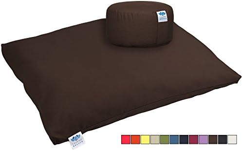 CalmingBreath Yoga Meditation Cushion and Zabuton Mat Set - Washable Covers - Fits All Sizes