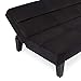 Best Choice Products Microfiber Futon Convertible Reclining Folding Lounge Couch Sofa Bed w/ 6in Thick Mattress Padding Comfort - Black