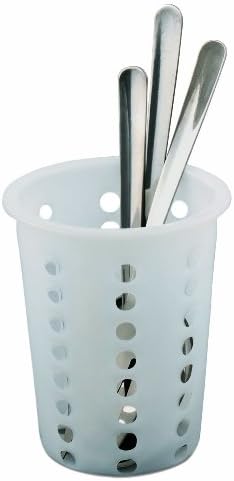 Alegacy Restaurant Style Plastic Flatware Cylinder, 5.25-Inch by 4.25-Inch, White