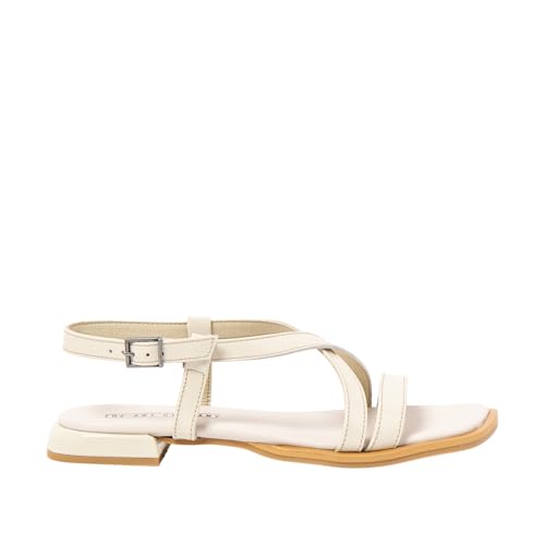 Art 2001 Bergamo, Sandalias Planas Mujer, Cream, 39 EU