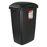 Rubbermaid Swing-Top Lid Recycling Bin for Home, Kitchen, and Bathroom, 12.5 Gallon, Gray