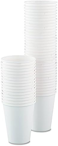 SOLO Cup Company 378W2050 Single-Sided Poly Paper Hot Cups, 8oz, White (125 count)