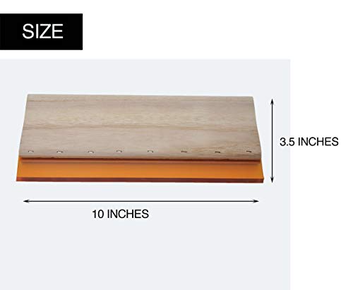 Zipcase 10-Inch 70D Round and Square Edge Squeegee for Fabric and Silk Screen Printing, Two Package