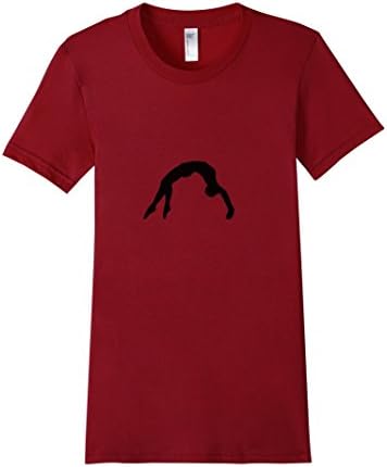 Women's Gymnast Silohuette - Gymnast TShirt Large Cranberry