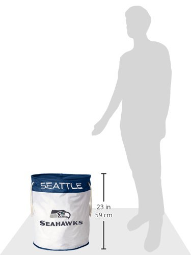 NFL Seattle Seahawks Canvas Laundry Basket with Braided Rope Handles