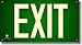 Photoluminescent Exit Sign Green W/Holes and Hardware - Aluminum Code Approved UL 924/IBC/NFPA 101