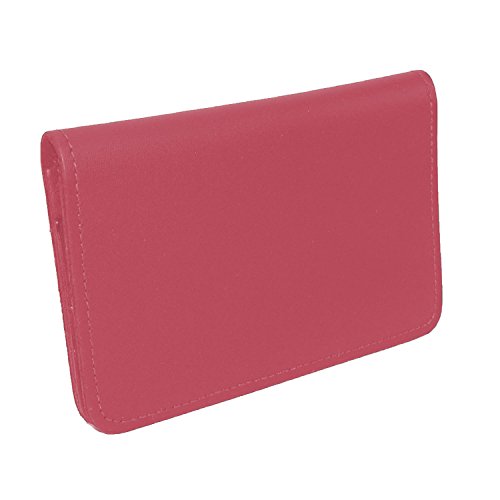 CTM® Unisex Leather Top Stub Checkbook Cover Pink
