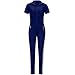 Bodycon4U Women's Short Sleeve Zip Up Sport Bodycon Jumpsuit Romper Zentai Unitard Romper Blue XL