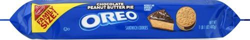 OREO CHOCOLATE PEANUT BUTTER PIE SANDWICH COOKIES, FAMILY SIZE, 17 OZ