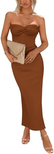 strapless bodycon dress amazon Amazon.com: Verdusa Women's Tie Dye Rhinestone Cut Out Front Strapless Tube  Bodycon Dress Brown XS : Clothing, Shoes & Jewelry