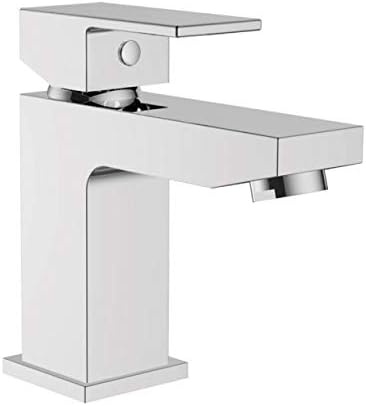 Home Standard Cubix Chrome Mono Basin Mixer Tap with Waste Solid Brass Ceramic
