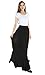 Women's Summer Chiffon Mopping Floor Length Big Hem Solid Beach Maxi Skirt (Large),Black,Large