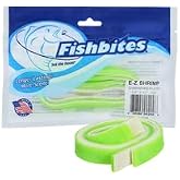 Fishbites E-Z Longer Lasting Shrimp Scented Saltwater Bait &ndash; 1/2" Wide x 12" Cut-to-Size Strips &ndash; Fiber-Mesh Reinforced, Stays on Hook for Surf Casting &amp; Jigging &ndash; Fishing Gear