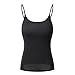 KEALLI Women's Sports Camisole Built-in Bra Adjustable Spaghetti Strap Tank Top Padded Cami Tanks (XL,Black)