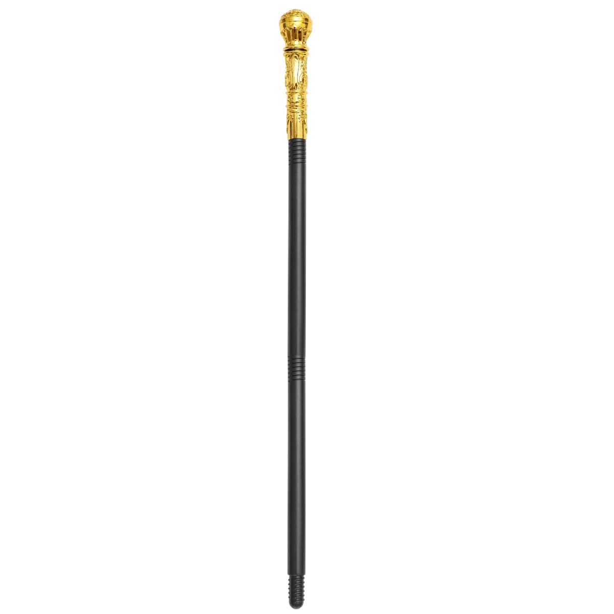Halloween Cosplay Walking Cane, 3-Section Plastic Walking Stick with Golden Knob, Pretend Play Royalty Costume Accessory for Carnival, Masquerade, Halloween (81cm)