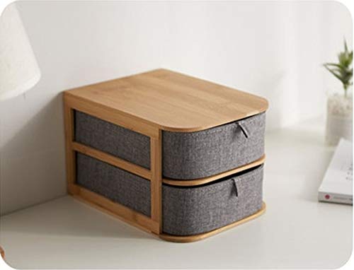 GulfDealz Solid Wood Bamboo Storage box, Drawer Organizer Jewelry Skincare Organizer Cosmetic Box Drawer Divider (17.5 x 23 x 15 cm)