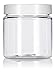 4 oz Clear PET Plastic Jar with White Foam Lined Lid (12 Pack) Refillable Empty Storage Containers