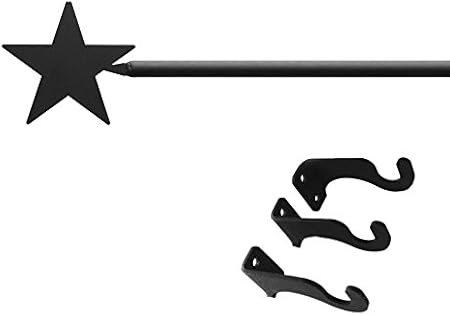 Amazon Com Wrought Iron Star Curtain Rod Extends 61 To 112 Rod