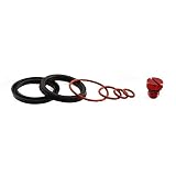 iFJF Fuel Filter Head Primer Seal Rebuild Kit and Air Bleeder Screw for 2001-2013 GM Duramax Fuel Filter Housing -Aluminum Screw(Red)