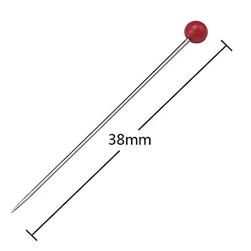 500 Pieces Sewing Pins 38mm Glass Ball Head Pins Straight Quilting Pins for Dressmaker Jewelry Decoration with Box