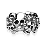 316L Surgical Stainless Steel "10 Skull" Men's Ring; Comes With Free Gift Box (14)
