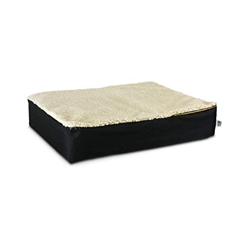 Snoozer Medium Super Orthopedic Senior Dog Bed, Black with Cream Sherpa