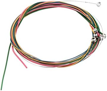 SHUANGCONG Colorful 1-6 E B G D A E Rainbow Colorful Strings Set for Acoustic Guitar Colorful
