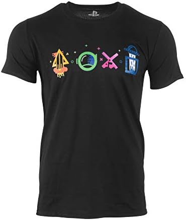 Official Playstation Intergalactic Shapes Black T-Shirt