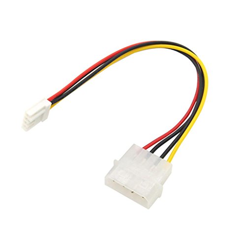 Chezaa Adapter,4 Pin Molex To 3.5" Floppy Drive FDD Internal Power Cable Adaptor Male to Female (Yellow)