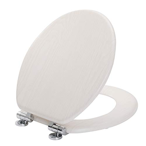 Angel Shield Toilet Seat Molded Wood with Quiet Close Easy Clean Quick
