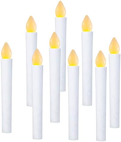RVZKEJ Flameless Taper Candles, 10 Set Battery LED Floating Candle Lights, Electric Window Candles for Harry Potter Themed Party Decorations
